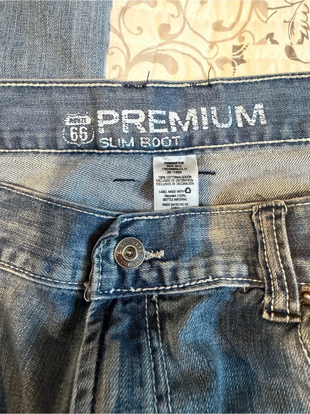 Men's Light Wash Straight Leg Y2K vintage Route 66 jeans 38x32